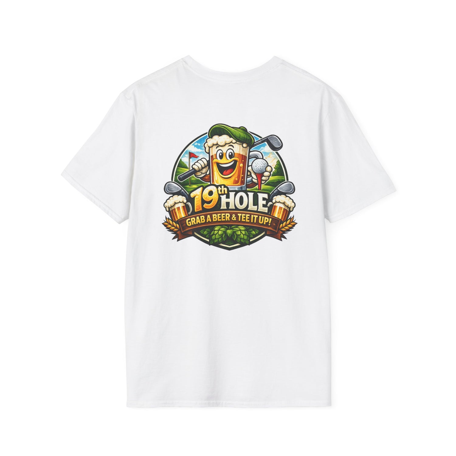 19th Hole Golf T-Shirt — "Grab a Beer &amp; Tee It Up" Vintage Golfing Tee