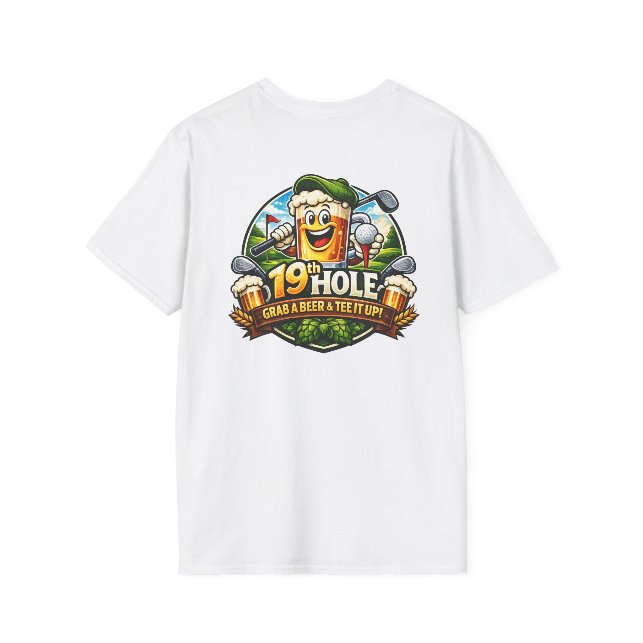 19th Hole Golf T-Shirt — "Grab a Beer &amp; Tee It Up" Vintage Golfing Tee