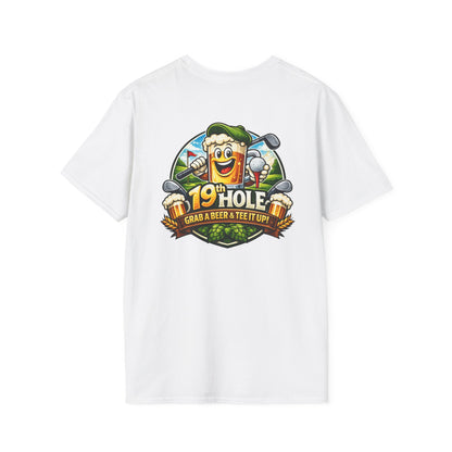 19th Hole Golf T-Shirt — "Grab a Beer &amp; Tee It Up" Vintage Golfing Tee
