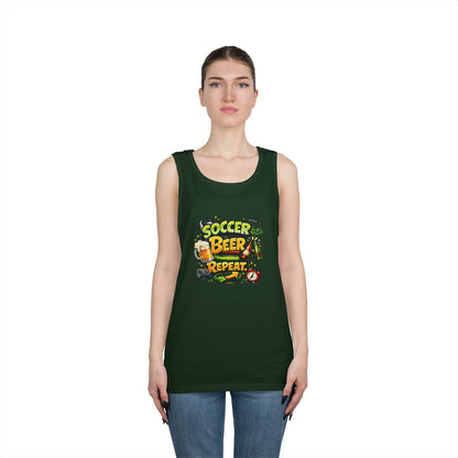 Soccer Beer Repeat Funny Tank Top