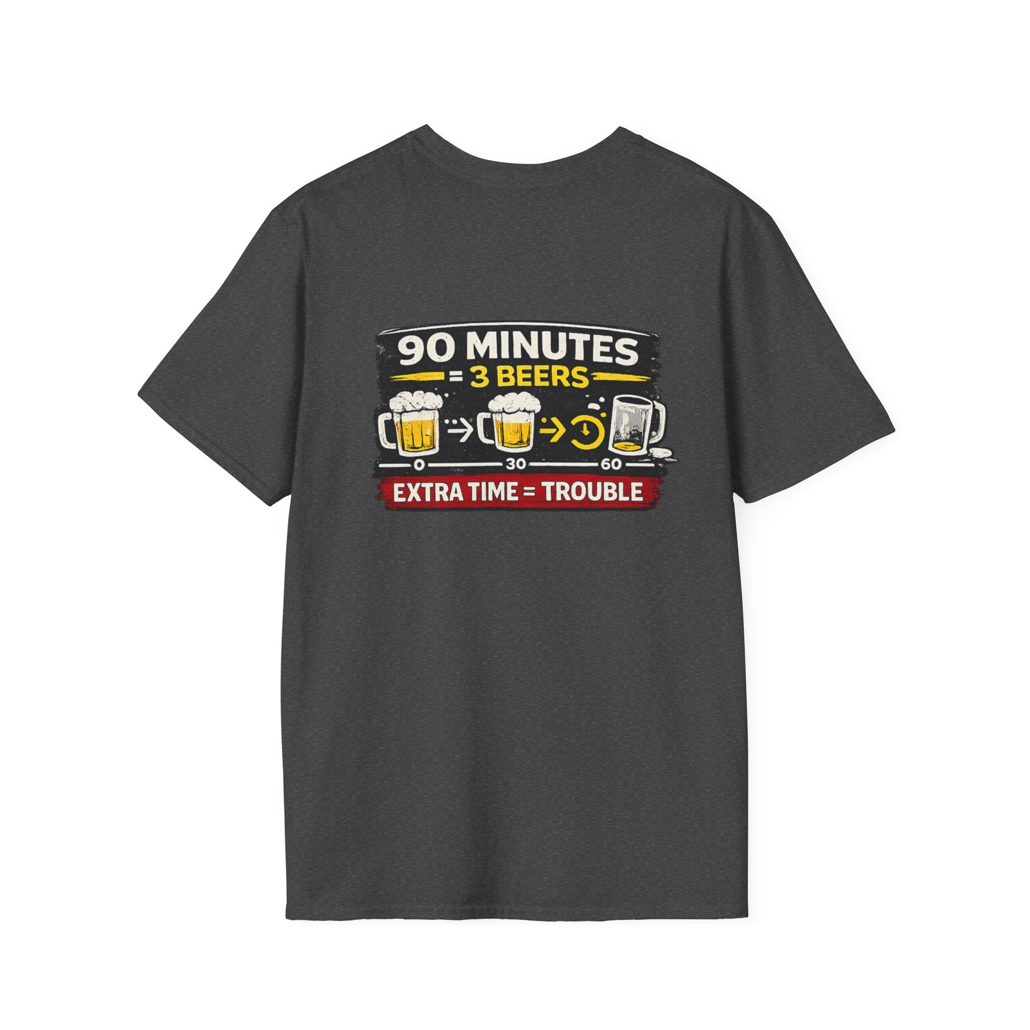 Soccer Fan T-Shirt — "90 Minutes = 3 Beers" Funny Football Game Tee