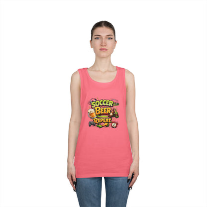 Soccer Beer Repeat Funny Tank Top