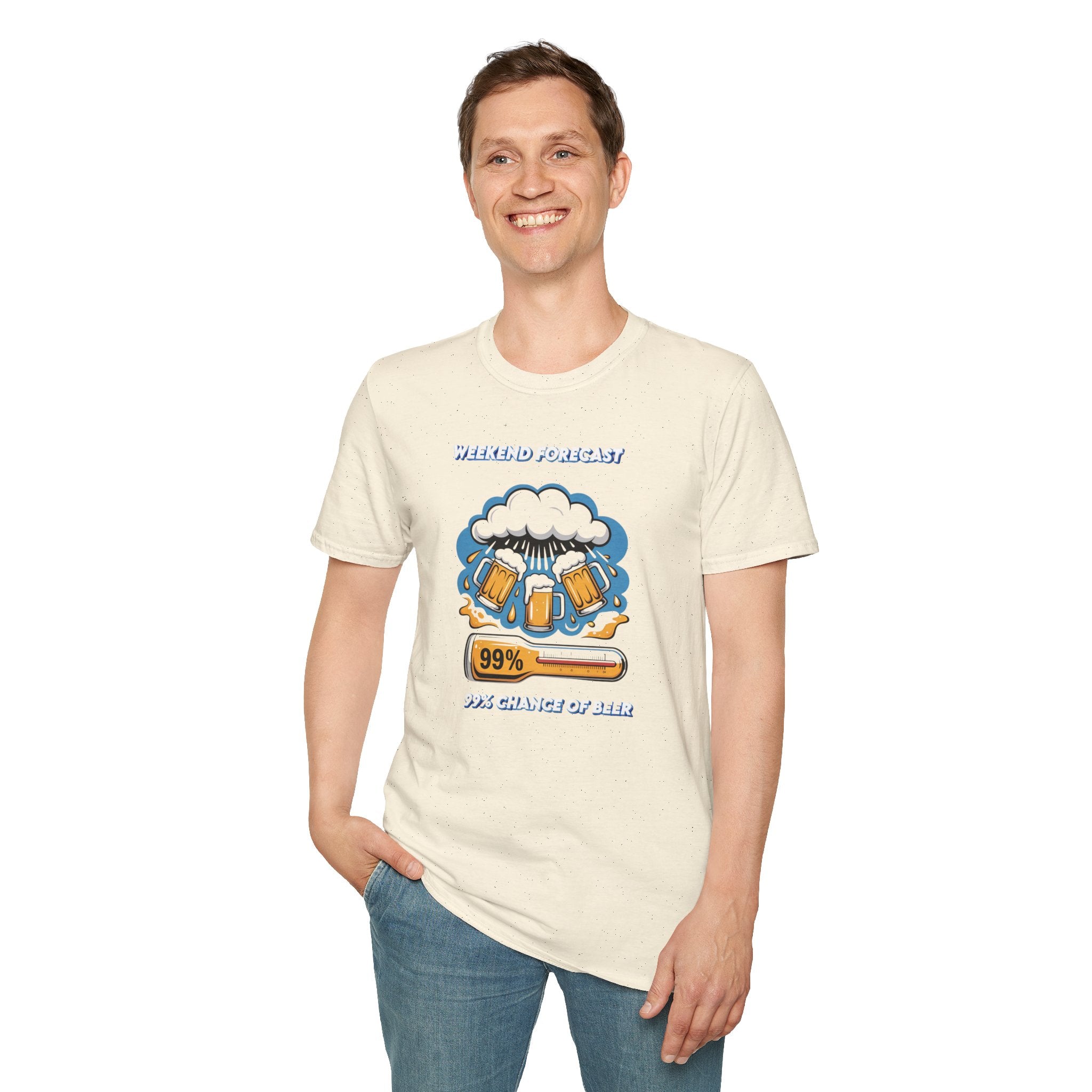 Weekend Forecast Tee — "99% Chance of Beer" Graphic T-Shirt