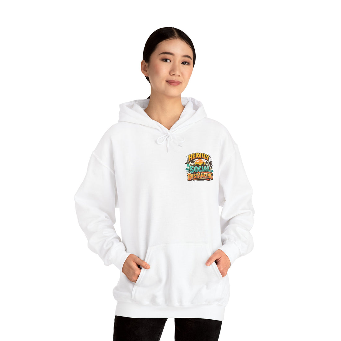 Heavily Socially Distancing Funny Hoodie
