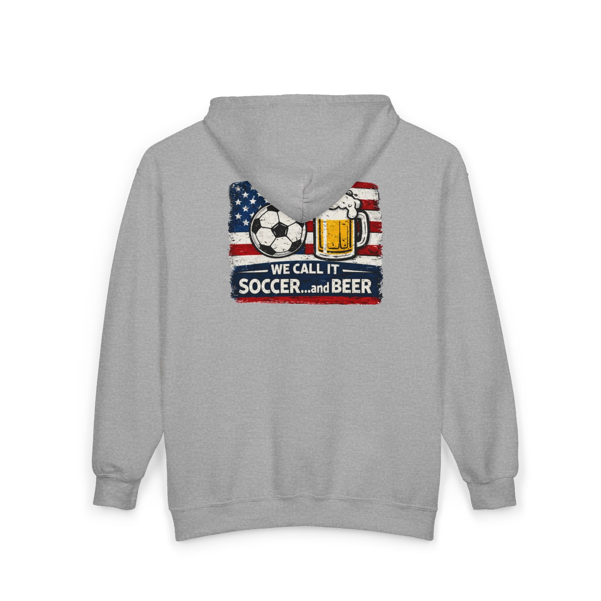 Soccer and Beer Full-Zip Hoodie — We Call It Soccer...and Beer Graphic Jacket