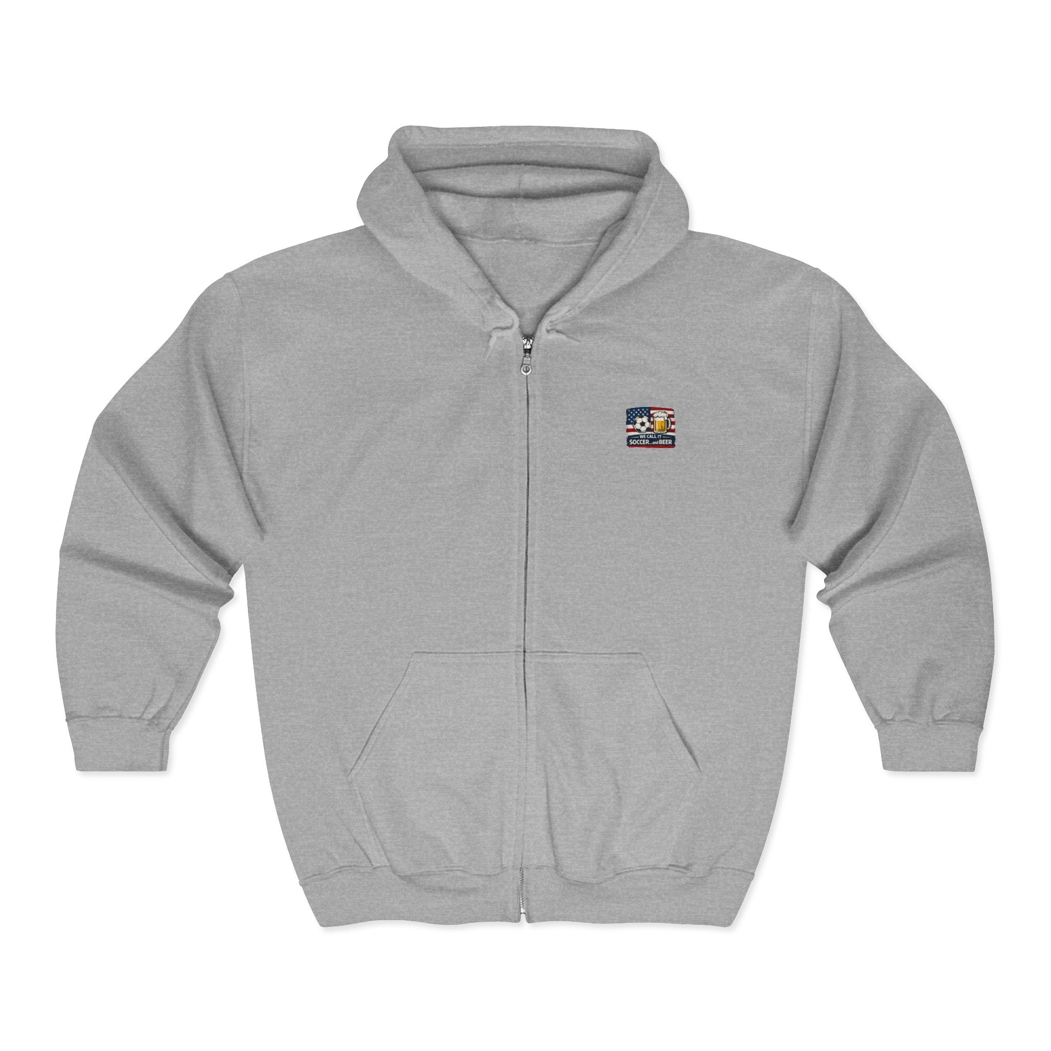 Soccer and Beer Full-Zip Hoodie — We Call It Soccer...and Beer Graphic Jacket