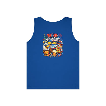 Big American Hello Funny Tank Top Patriotic