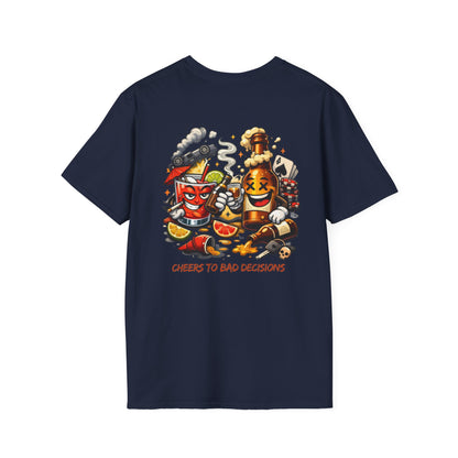Cheers to Bad Decisions T-Shirt — Funny Party Graphic Tee