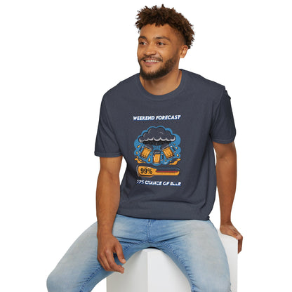 Weekend Forecast Tee — "99% Chance of Beer" Graphic T-Shirt