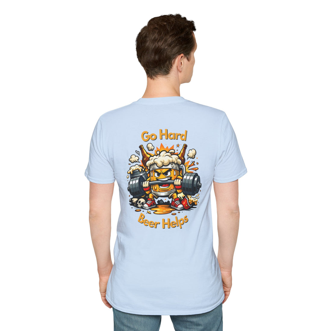 Go Hard Beer Helps T-Shirt — Funny Gym Beer Fitness Graphic Tee