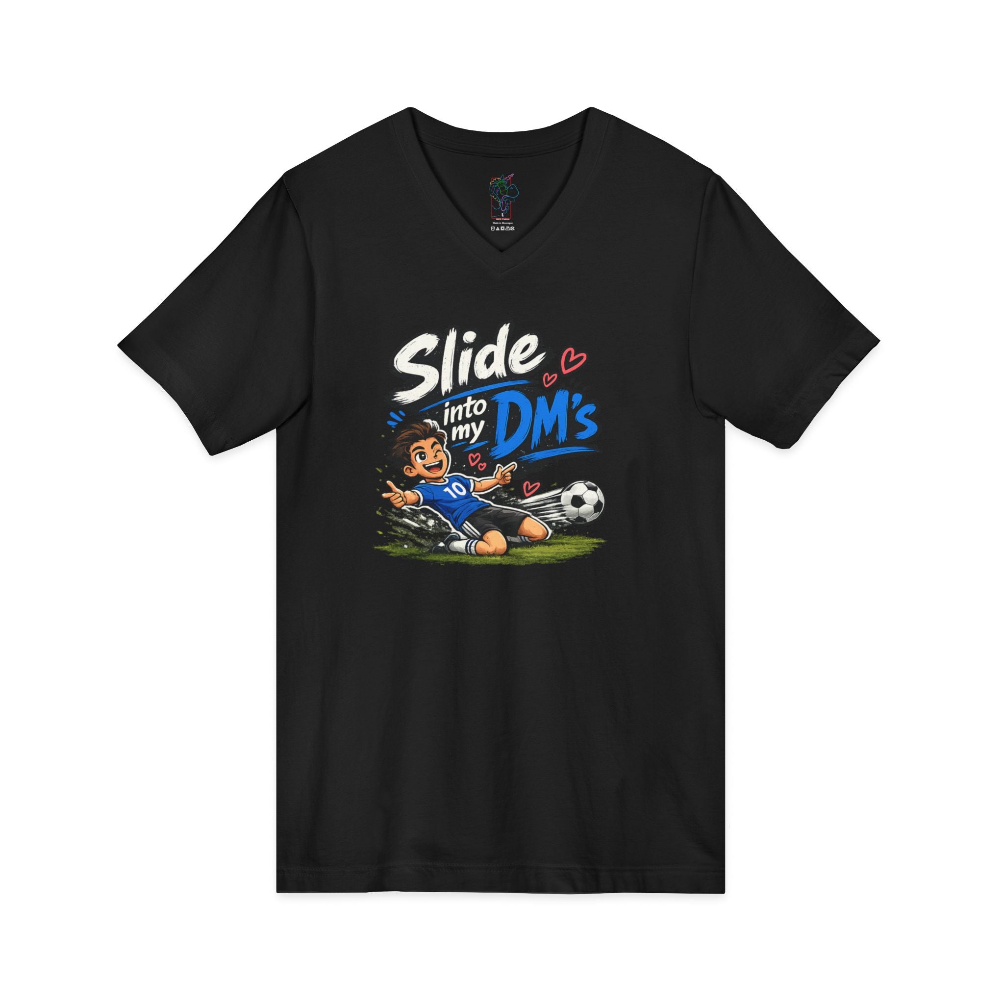 Slide Into My DMs Soccer V-Neck Tee