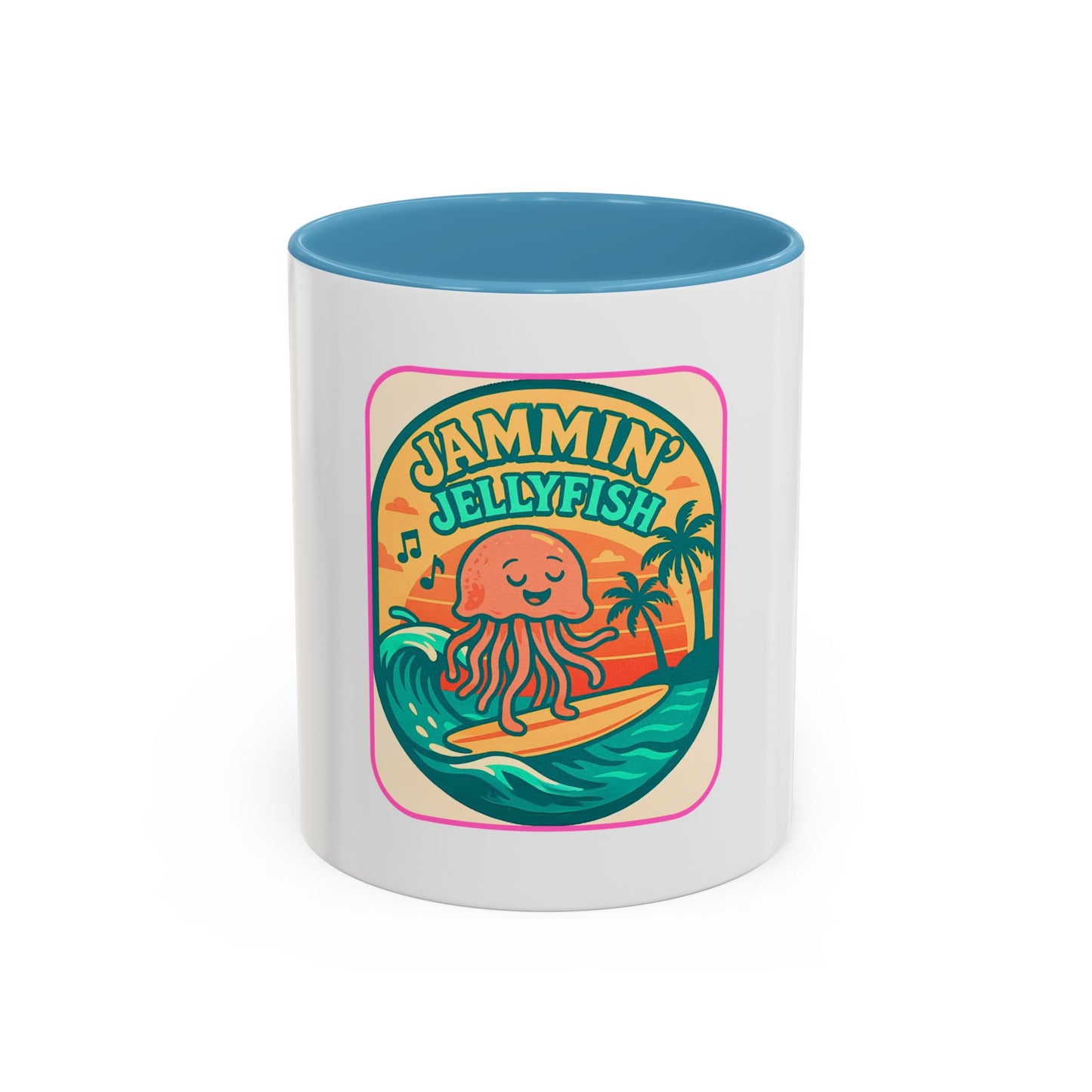 Jammin' Jellyfish Coffee Mug - Fun Surfing Ocean Mug, Tropical Drinkware, Beach Vibes Gift, Casual Teacup, Quirky Kitchen Decor