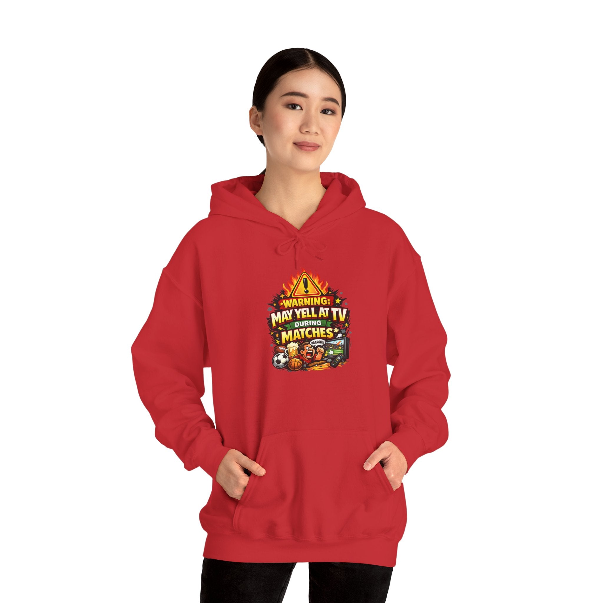 Warning May Yell At TV During Matches Funny Hoodie