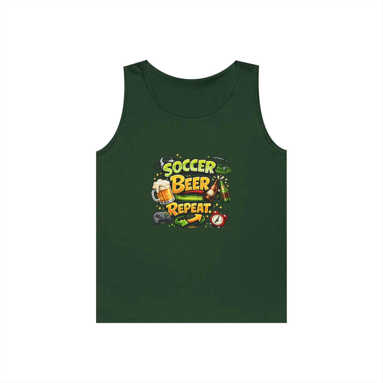 Soccer Beer Repeat Funny Tank Top