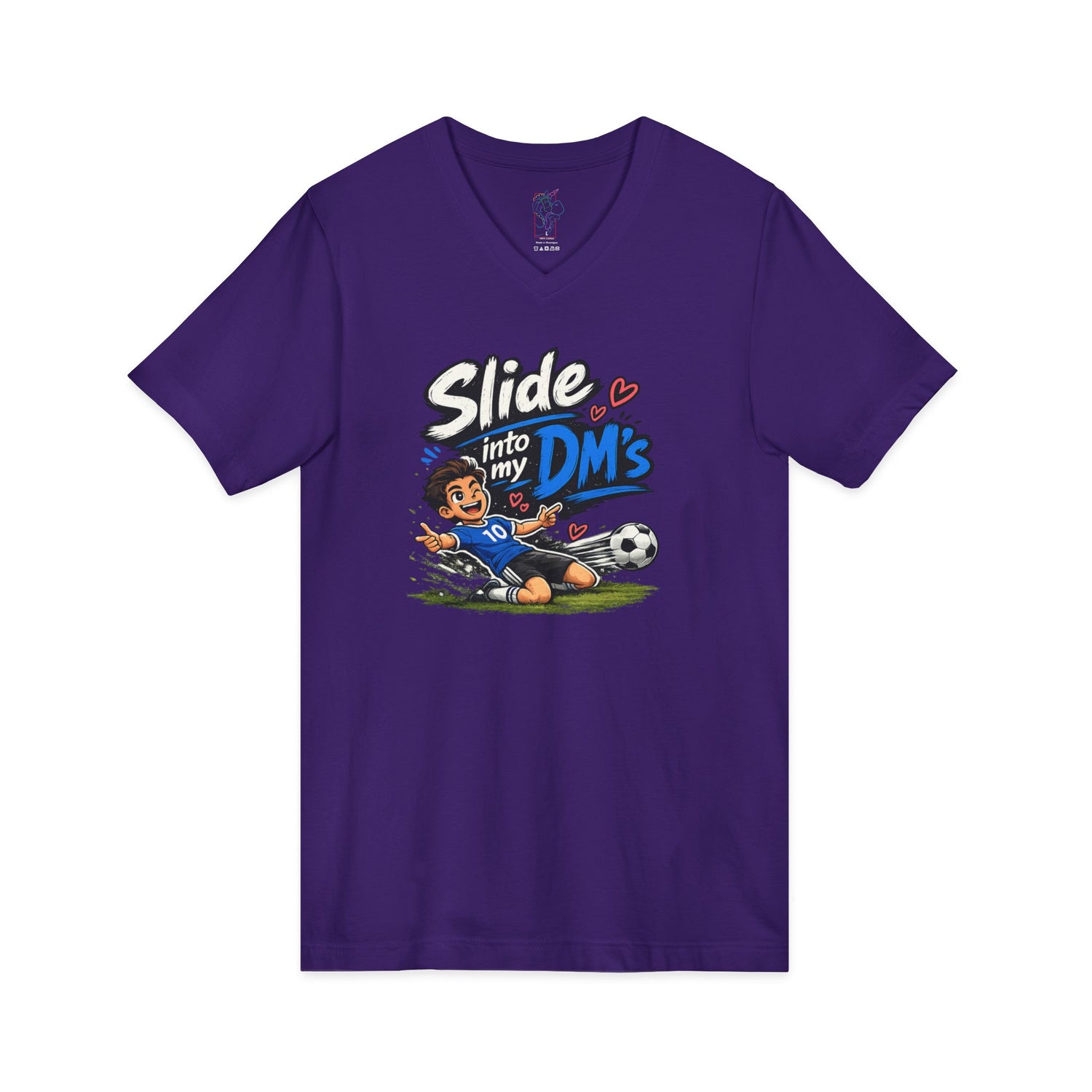 Slide Into My DMs Soccer V-Neck Tee