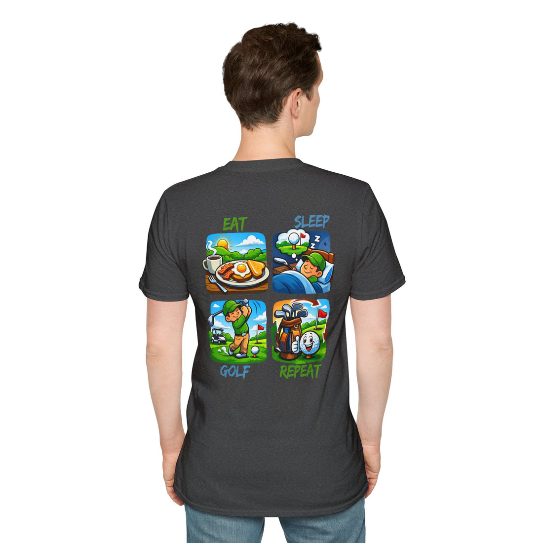 Golf Eat Sleep Repeat T-Shirt — Funny Golfer Graphic Tee