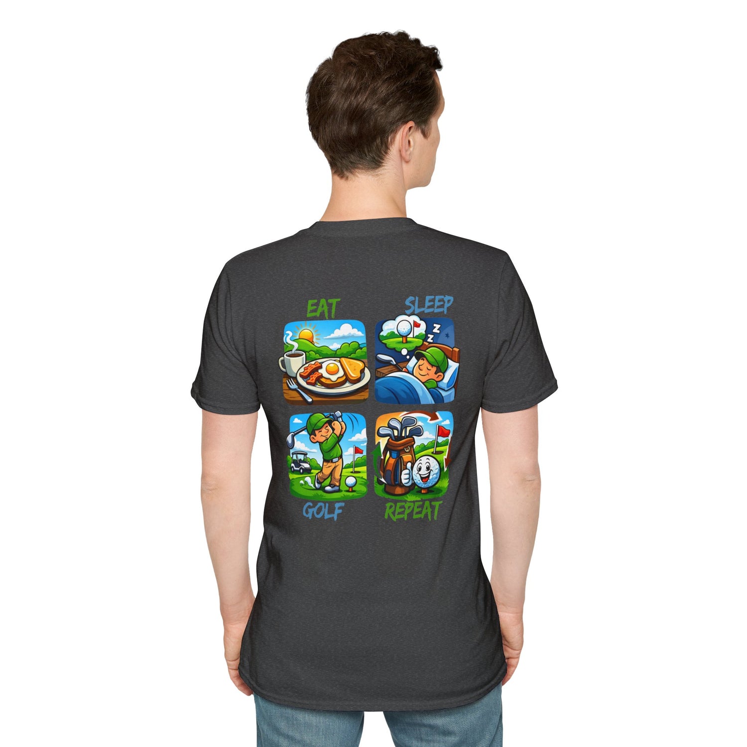 Golf Eat Sleep Repeat T-Shirt — Funny Golfer Graphic Tee