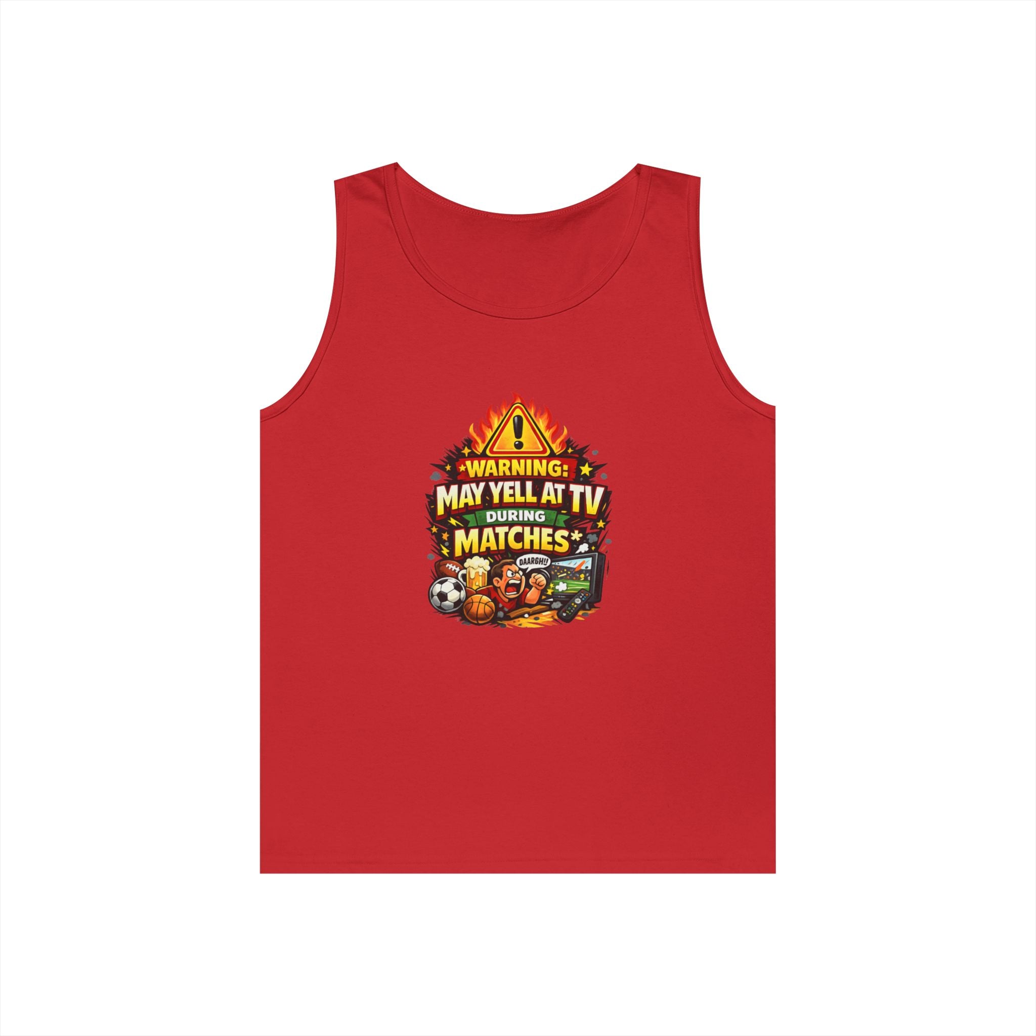 Warning May Yell At TV During Matches Funny Tank Top