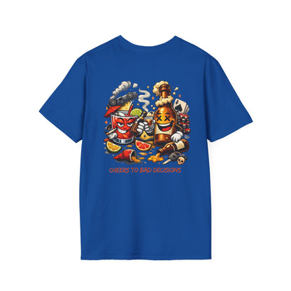 Cheers to Bad Decisions T-Shirt — Funny Party Graphic Tee