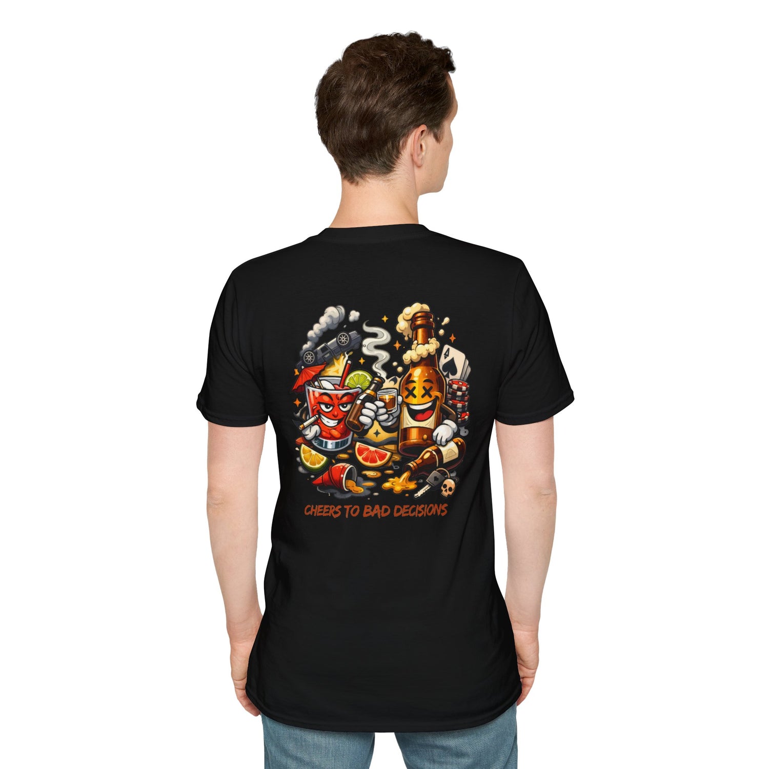 Cheers to Bad Decisions T-Shirt — Funny Party Graphic Tee
