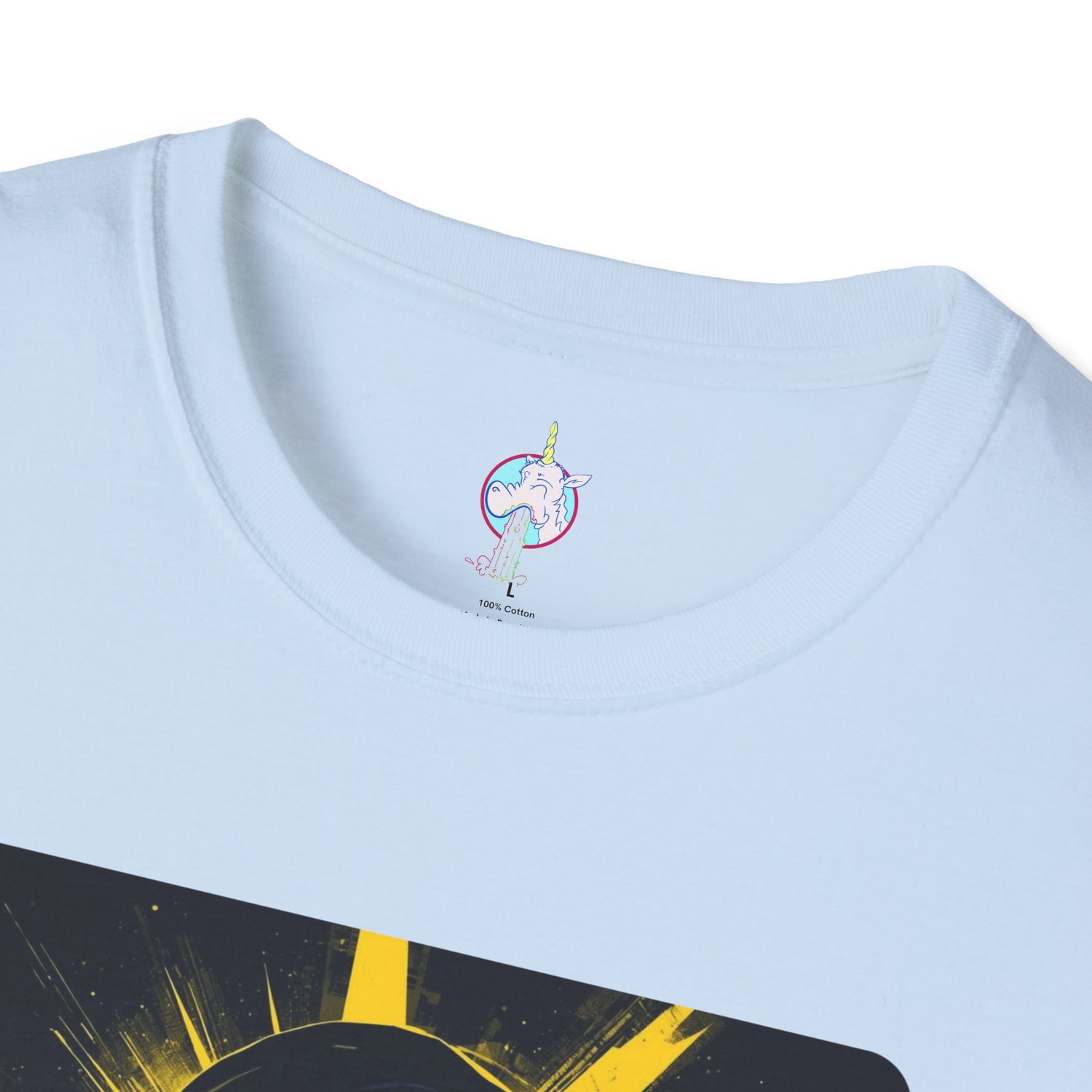 Solar Shades Graphic T-Shirt — Neon Yellow Sun Skull Design