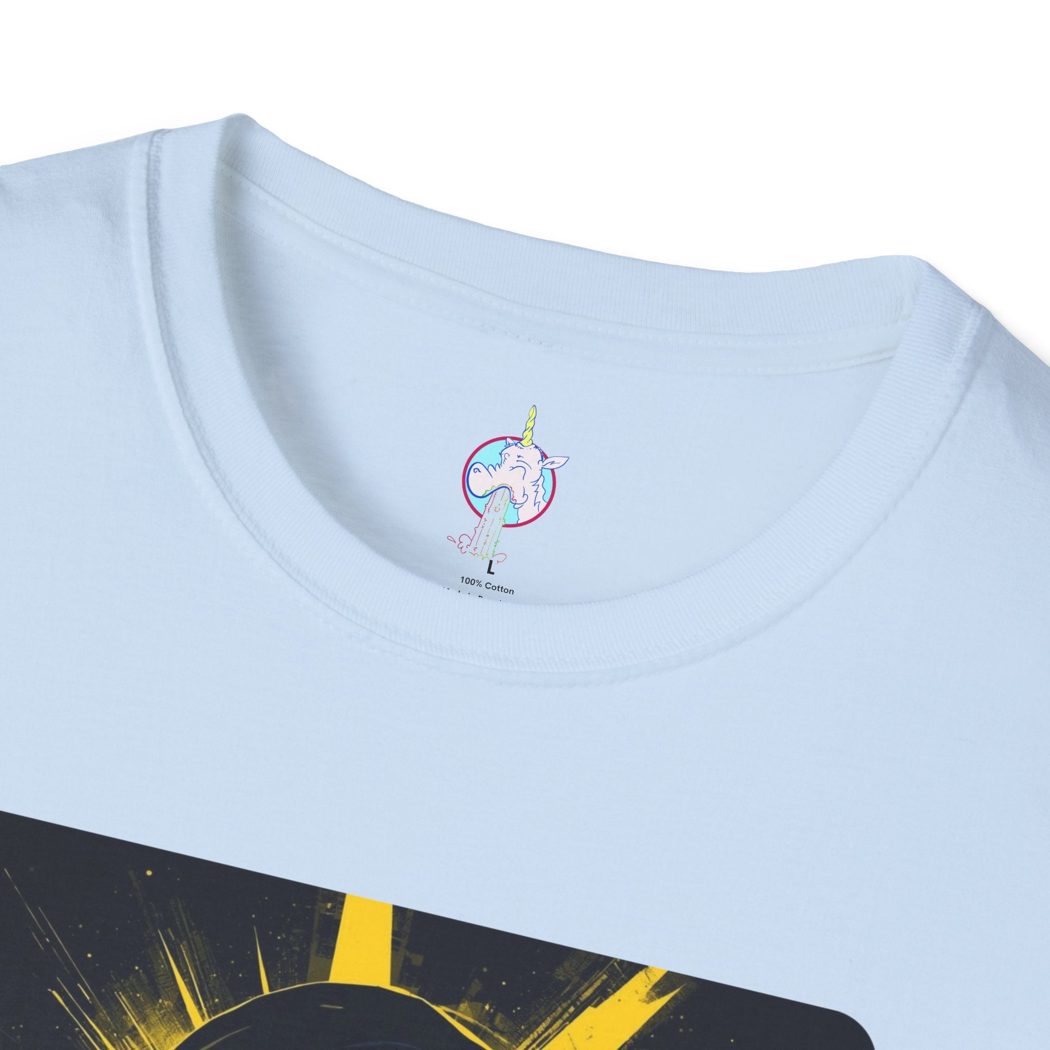 Solar Shades Graphic T-Shirt — Neon Yellow Sun Skull Design