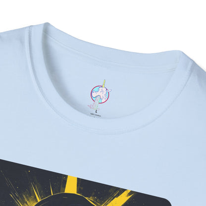 Solar Shades Graphic T-Shirt — Neon Yellow Sun Skull Design