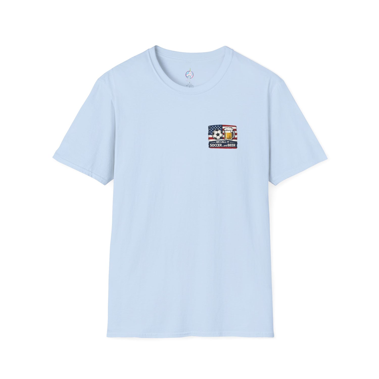 Soccer and Beer T-Shirt — American Flag Soccer Ball &amp; Beer Graphic Tee