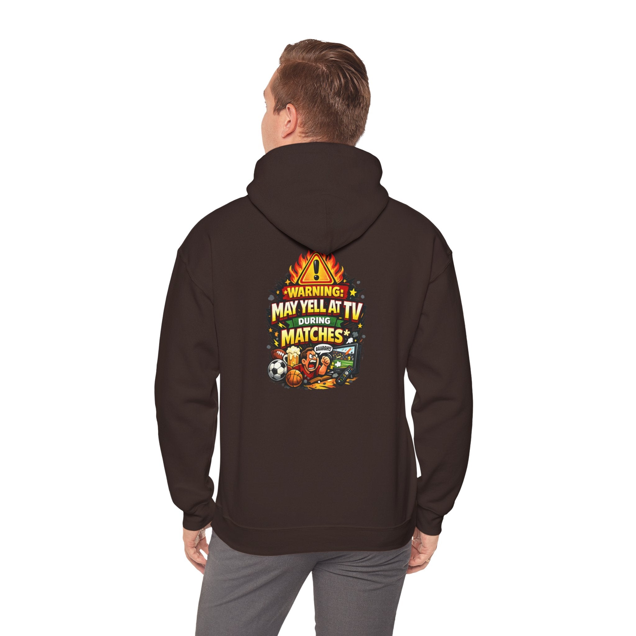 Warning May Yell At TV During Matches Funny Hoodie