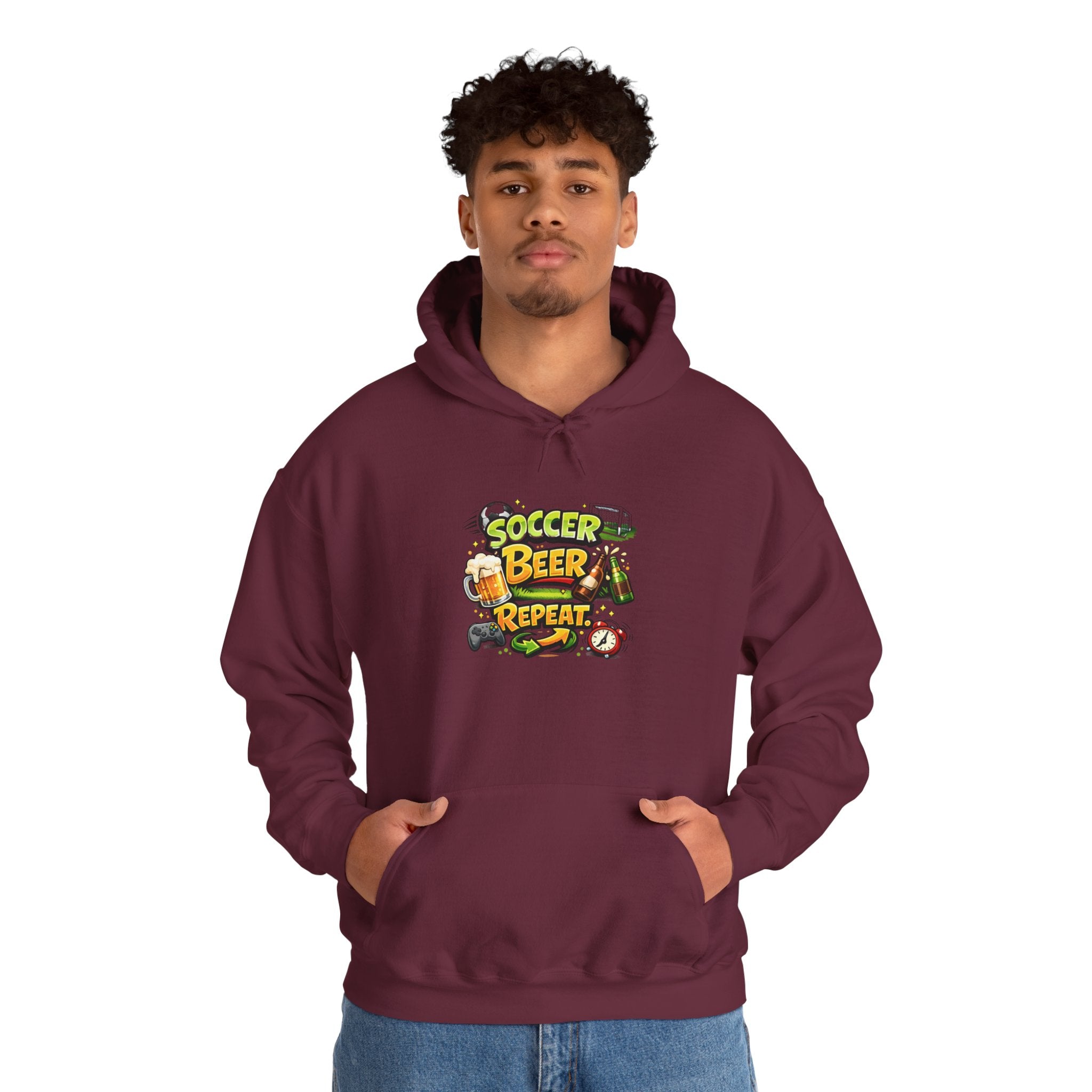 Soccer Beer Repeat Funny Hoodie