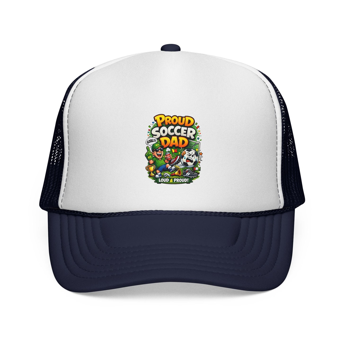 Proud Soccer Dad Trucker Cap — Sporty Mesh Baseball Hat for Game Day