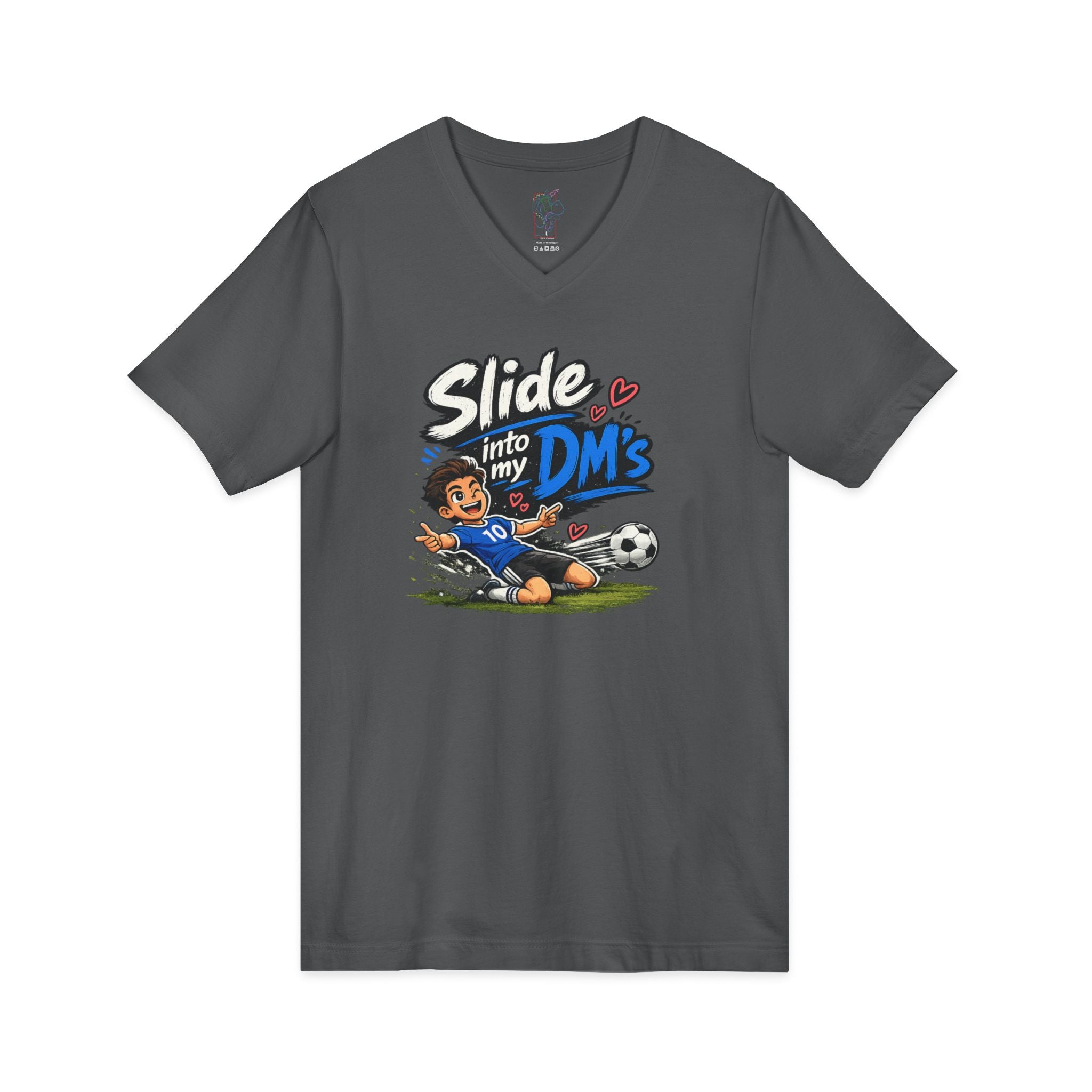 Slide Into My DMs Soccer V-Neck Tee