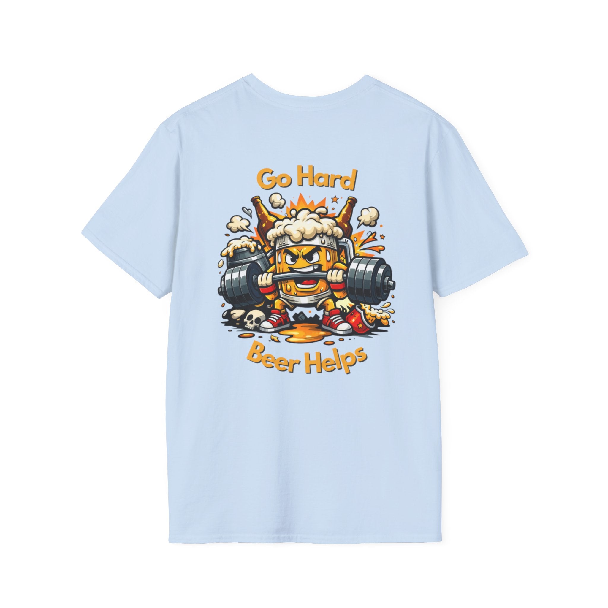 Go Hard Beer Helps T-Shirt — Funny Gym Beer Fitness Graphic Tee