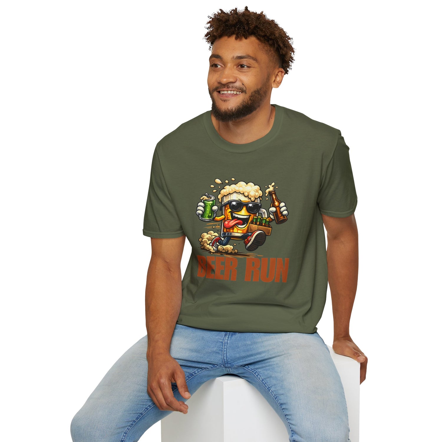 Beer Run T-Shirt — Funny Cartoon Beer Mug Design for Parties &amp; St. Patrick’s Day