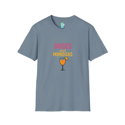 Doses and Mimosas- Party Vibes Unisex T-Shirt