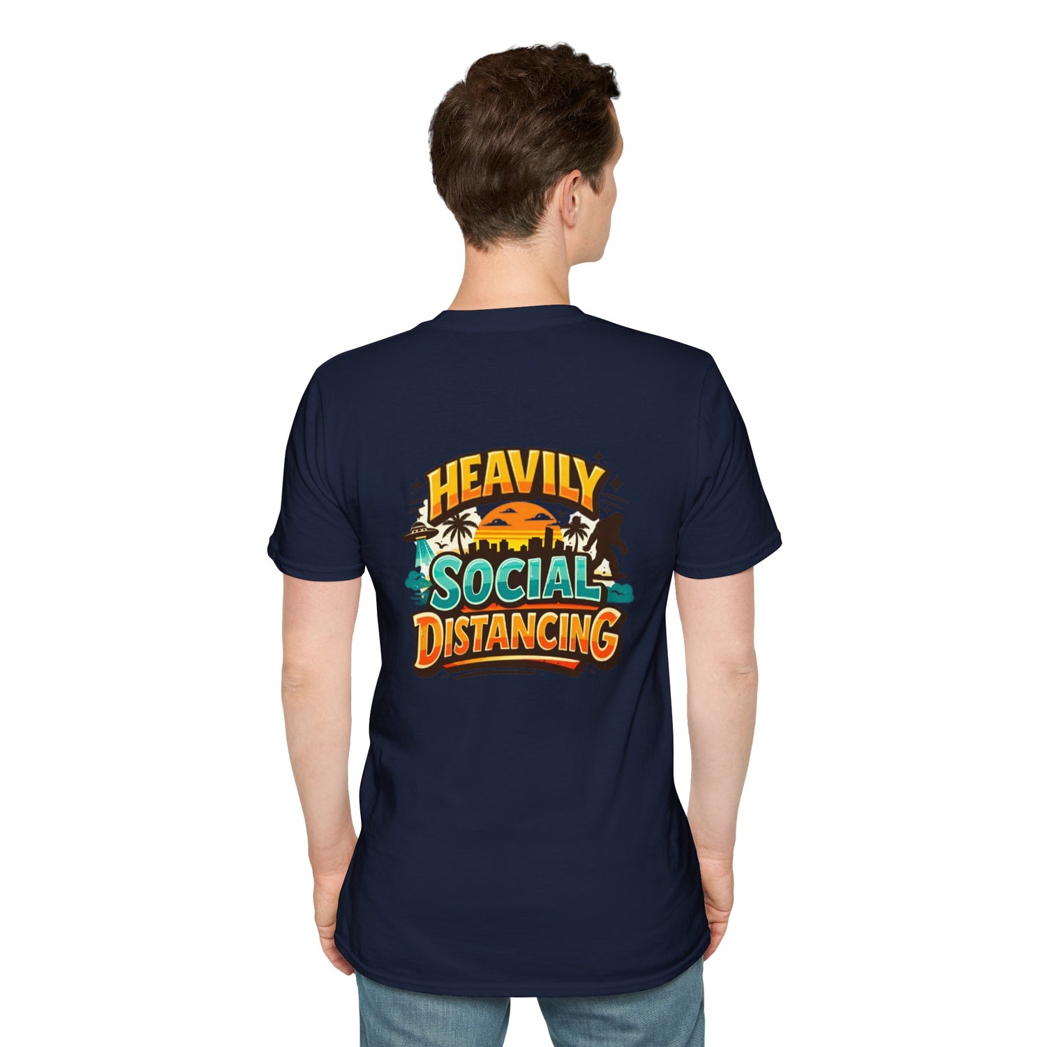 Heavily Socially Distancing Funny T-Shirt