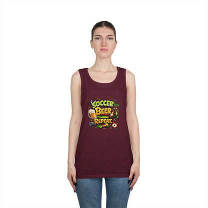 Soccer Beer Repeat Funny Tank Top