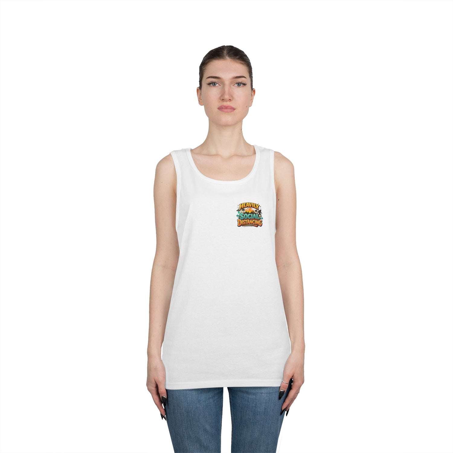 Heavily Socially Distancing Funny Tank Top