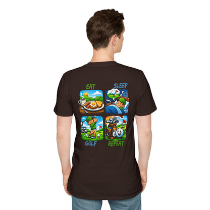 Golf Eat Sleep Repeat T-Shirt — Funny Golfer Graphic Tee
