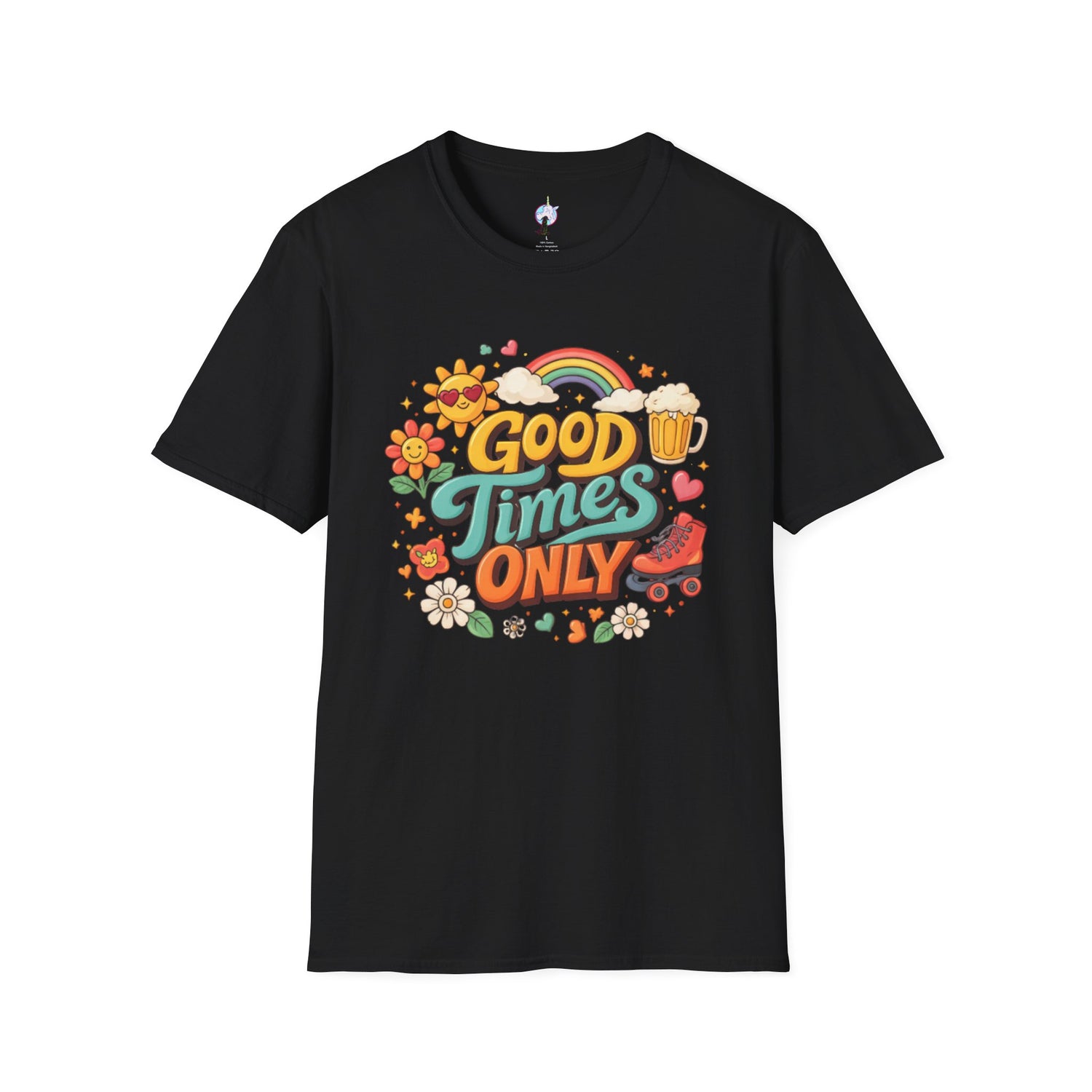 Good Times Only T-Shirt — Retro Roller &amp; Sunshine Graphic Tee