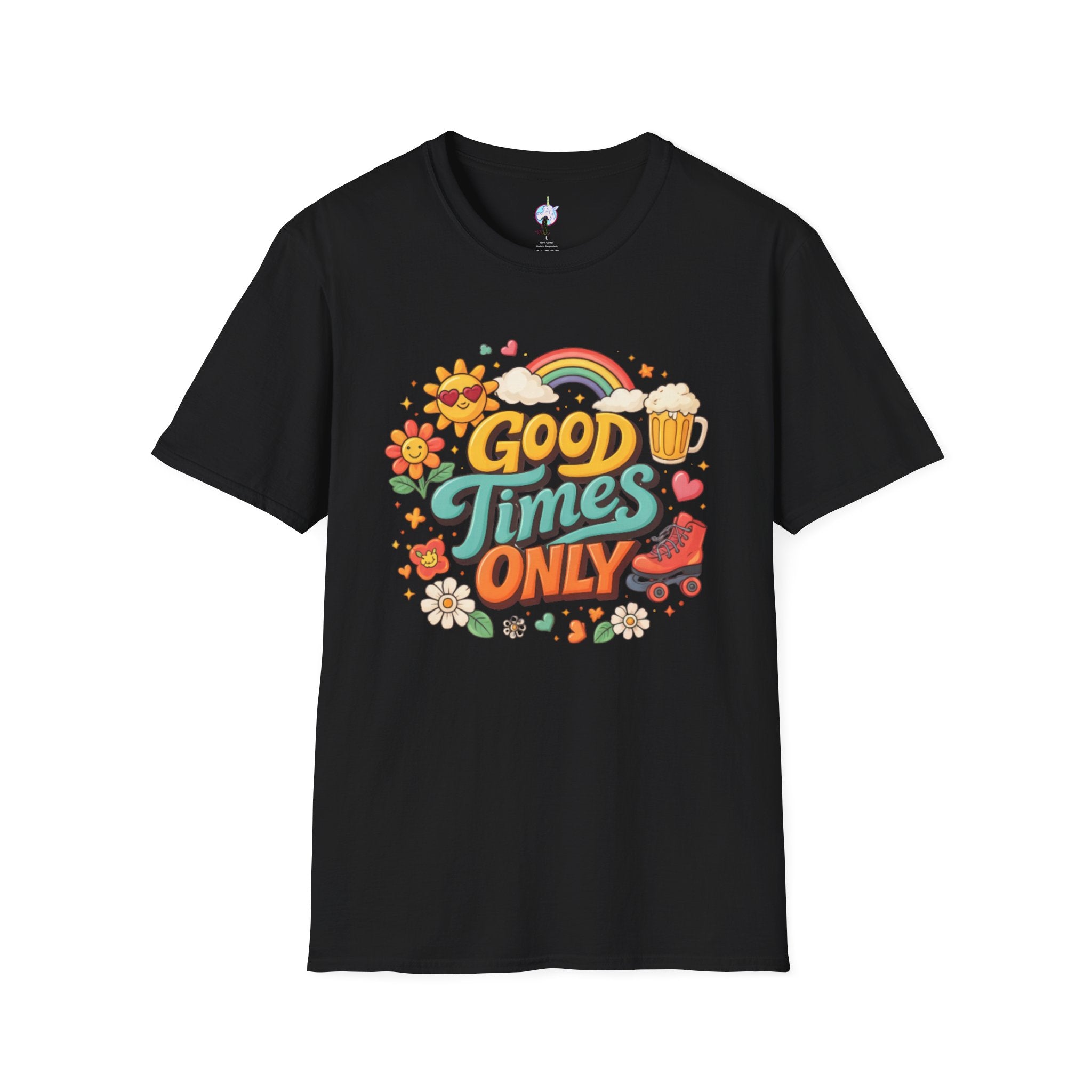Good Times Only T-Shirt — Retro Roller &amp; Sunshine Graphic Tee