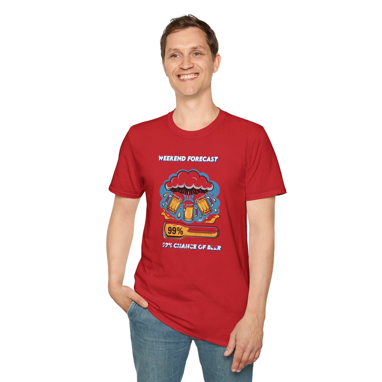 Weekend Forecast Tee — "99% Chance of Beer" Graphic T-Shirt