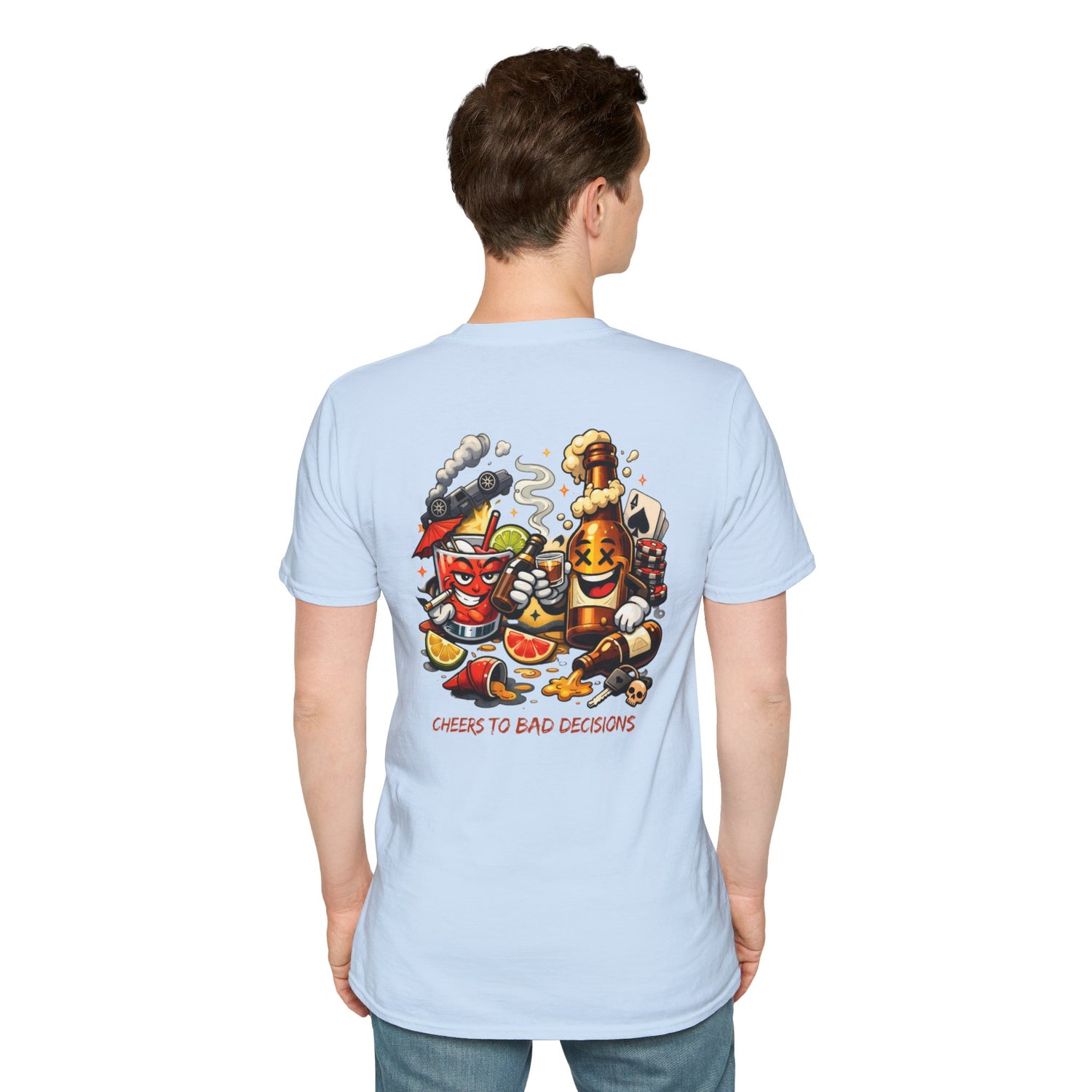 Cheers to Bad Decisions T-Shirt — Funny Party Graphic Tee