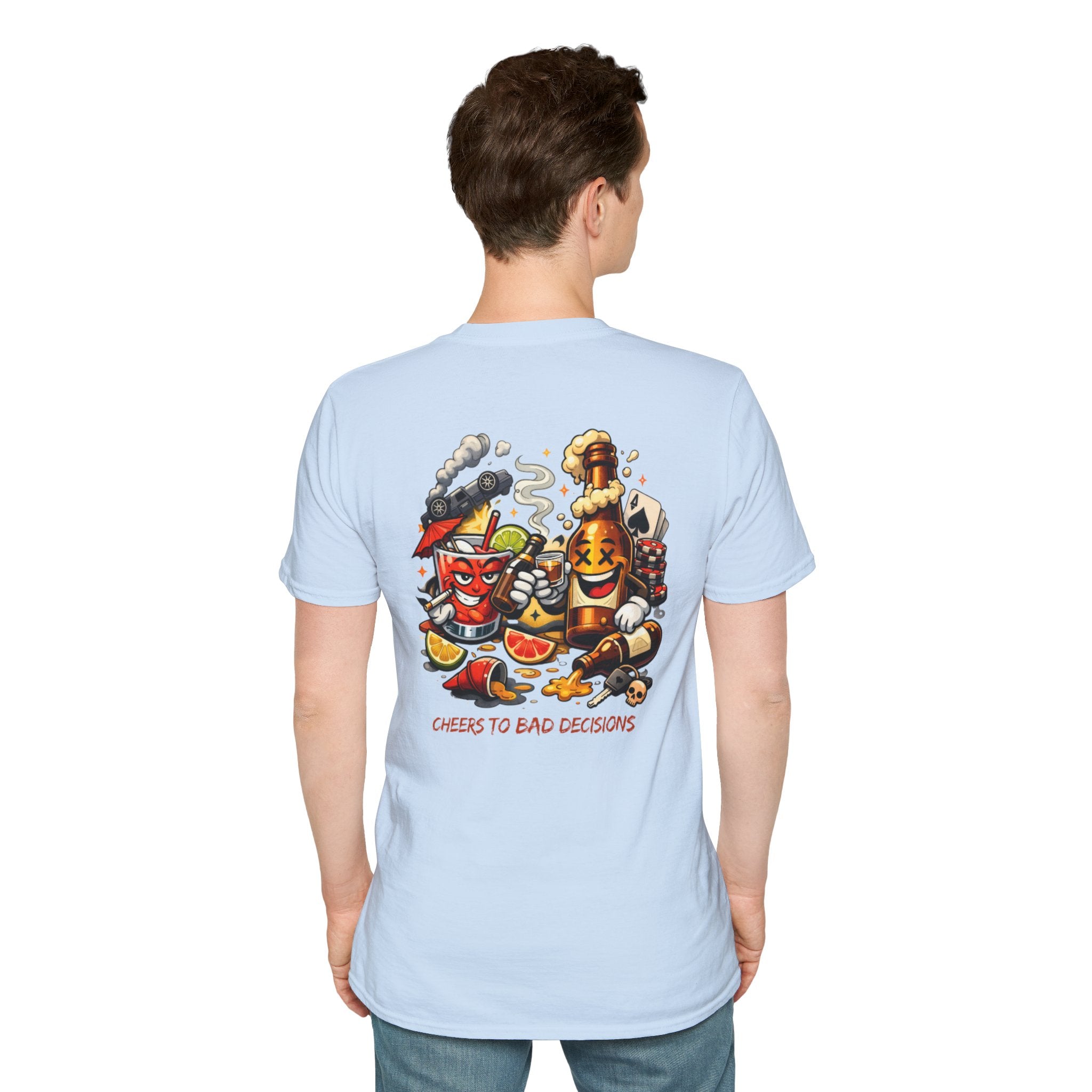 Cheers to Bad Decisions T-Shirt — Funny Party Graphic Tee