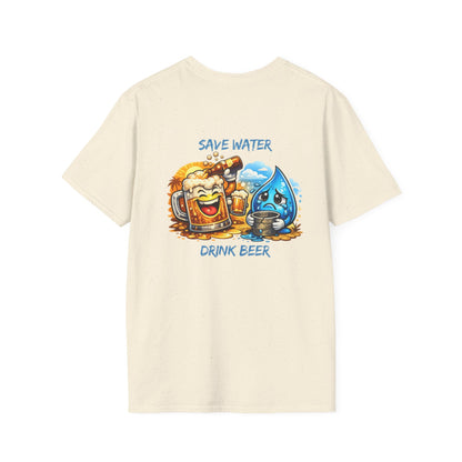 Save Water Drink Beer T-Shirt — Funny Beer &amp; Water Cartoon Tee
