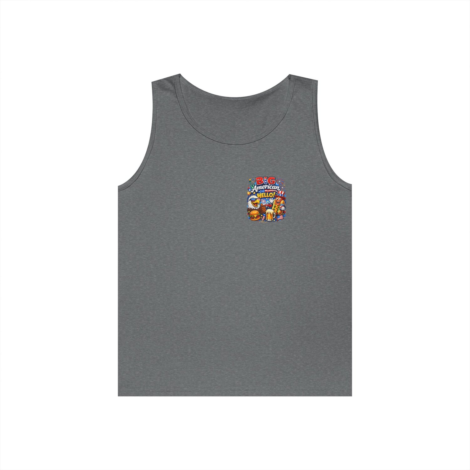 Big American Hello Funny Tank Top Patriotic