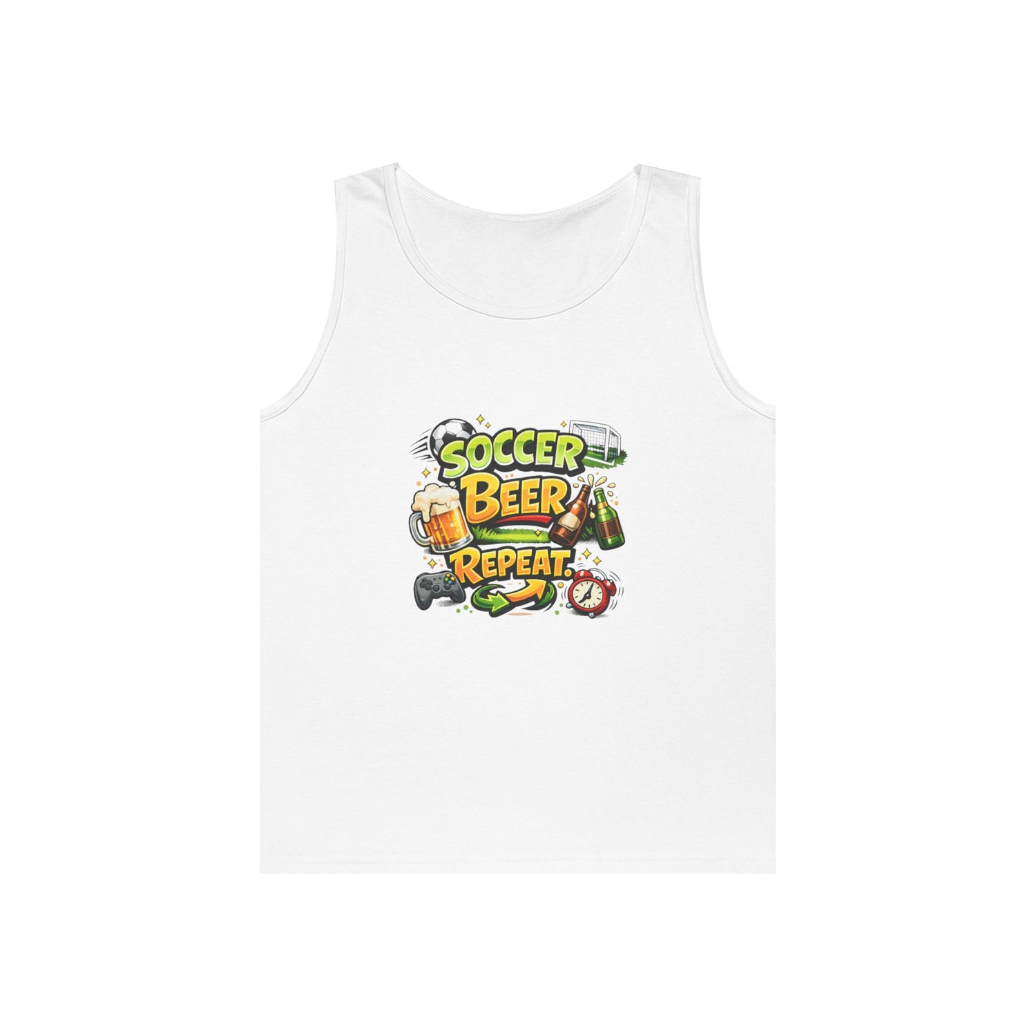 Soccer Beer Repeat Funny Tank Top