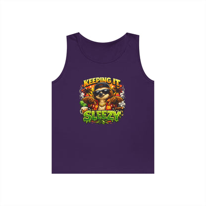 Tank Top — "Keeping It Sleezzy" Tropical Sloth Graphic Tank