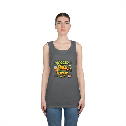 Soccer Beer Repeat Funny Tank Top