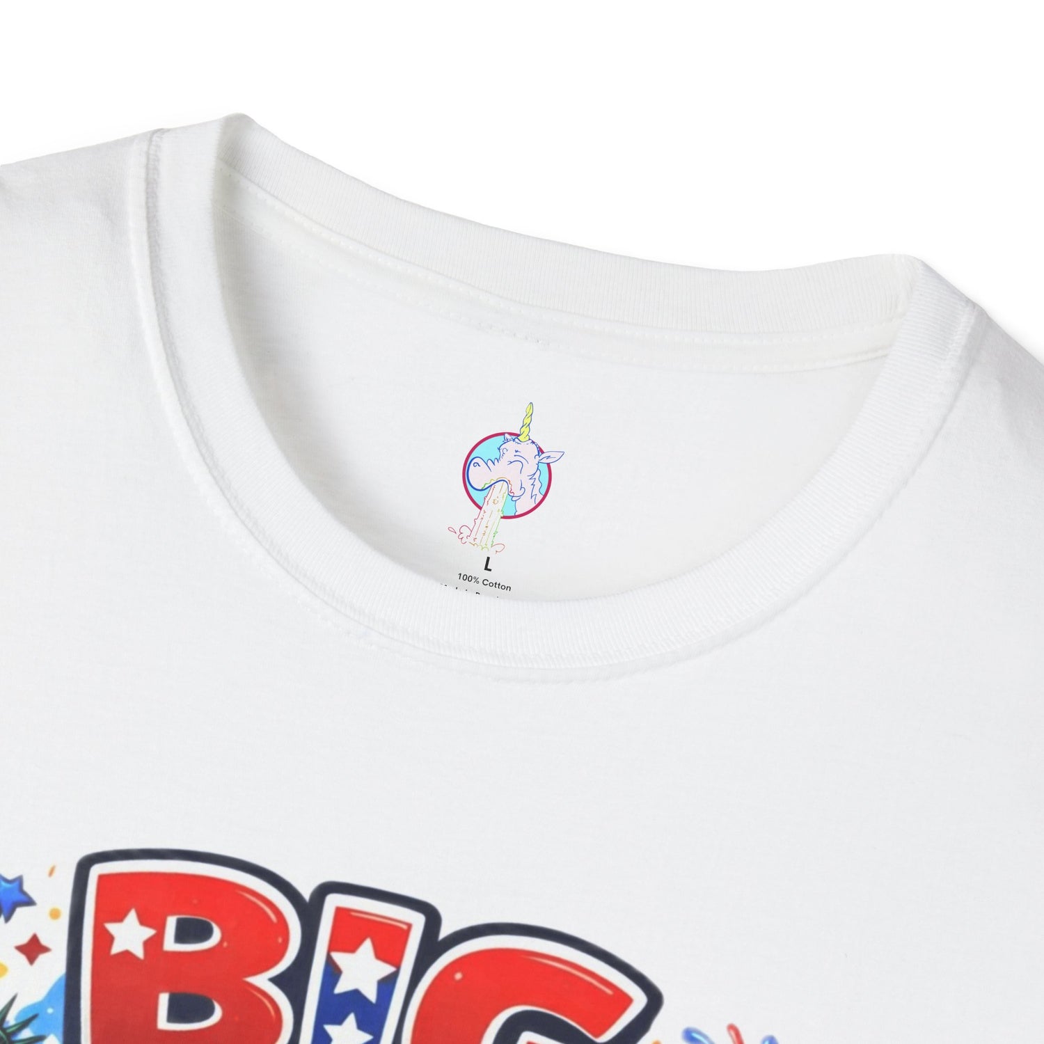 Fourth of July T-Shirt - "Big American Hello" Patriotic BBQ Eagle, Hot Dog &amp; Beer Tee